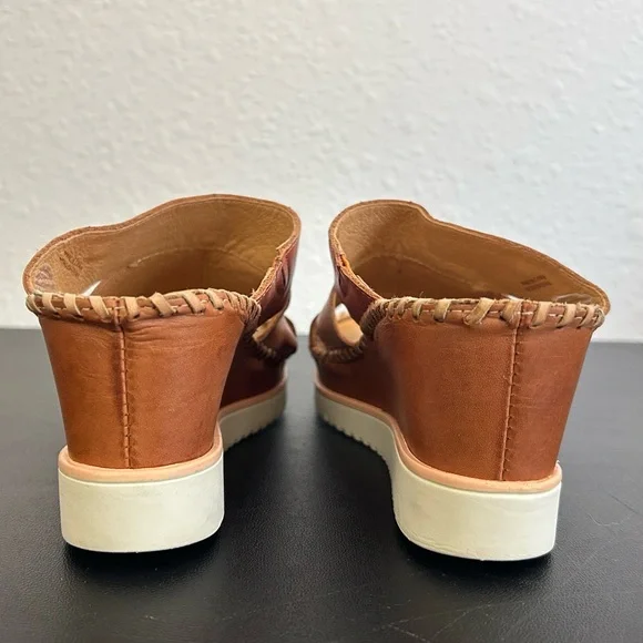 PIKOLINOS Size 7.5-8 Aguadulce Wedge Leather Sandals LIGHTWEIGHT WHIPSTITCH - Picture 4 of 8